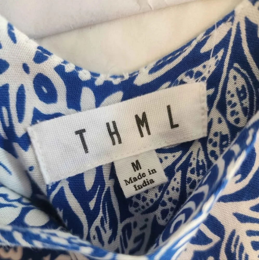 NWOT THML Blue Floral Maxi Dress - Picture 3 of 3